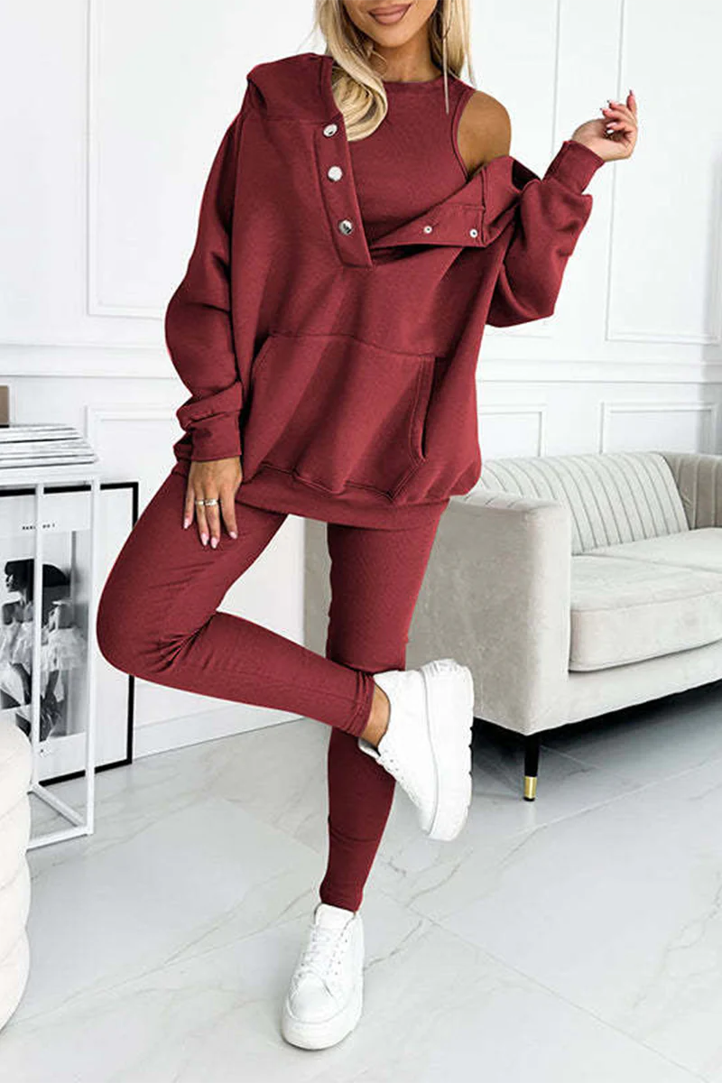 Iris | Casual button structure with hood, long sleeve, three-piece - Image 7