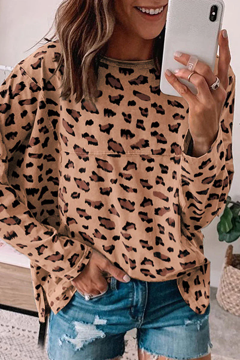 Iris | Casual leopard print O-neck tops - Image 3