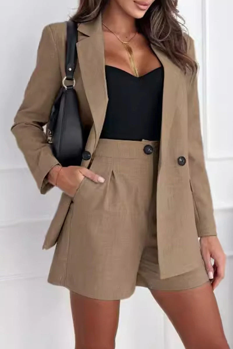 Iris® | Elegant Long-Sleeved Blazer And Shorts Set - Image 3