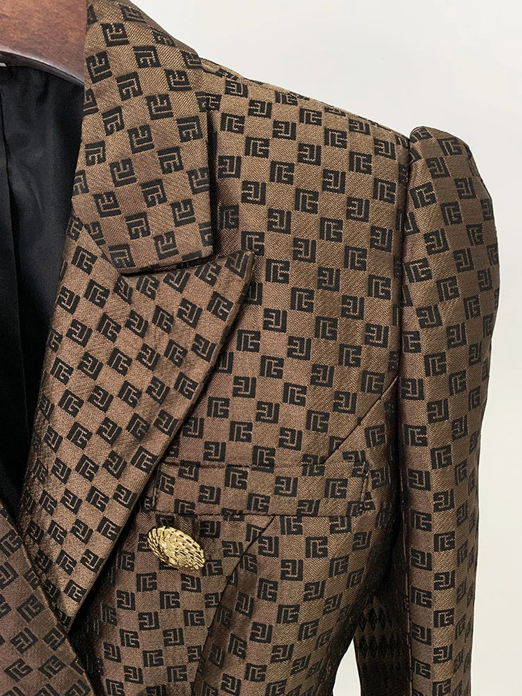Irma® | Double-breasted monogram jacquard blazer - Image 3