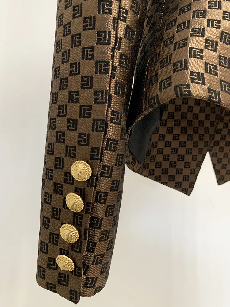 Irma® | Double-breasted monogram jacquard blazer - Image 4