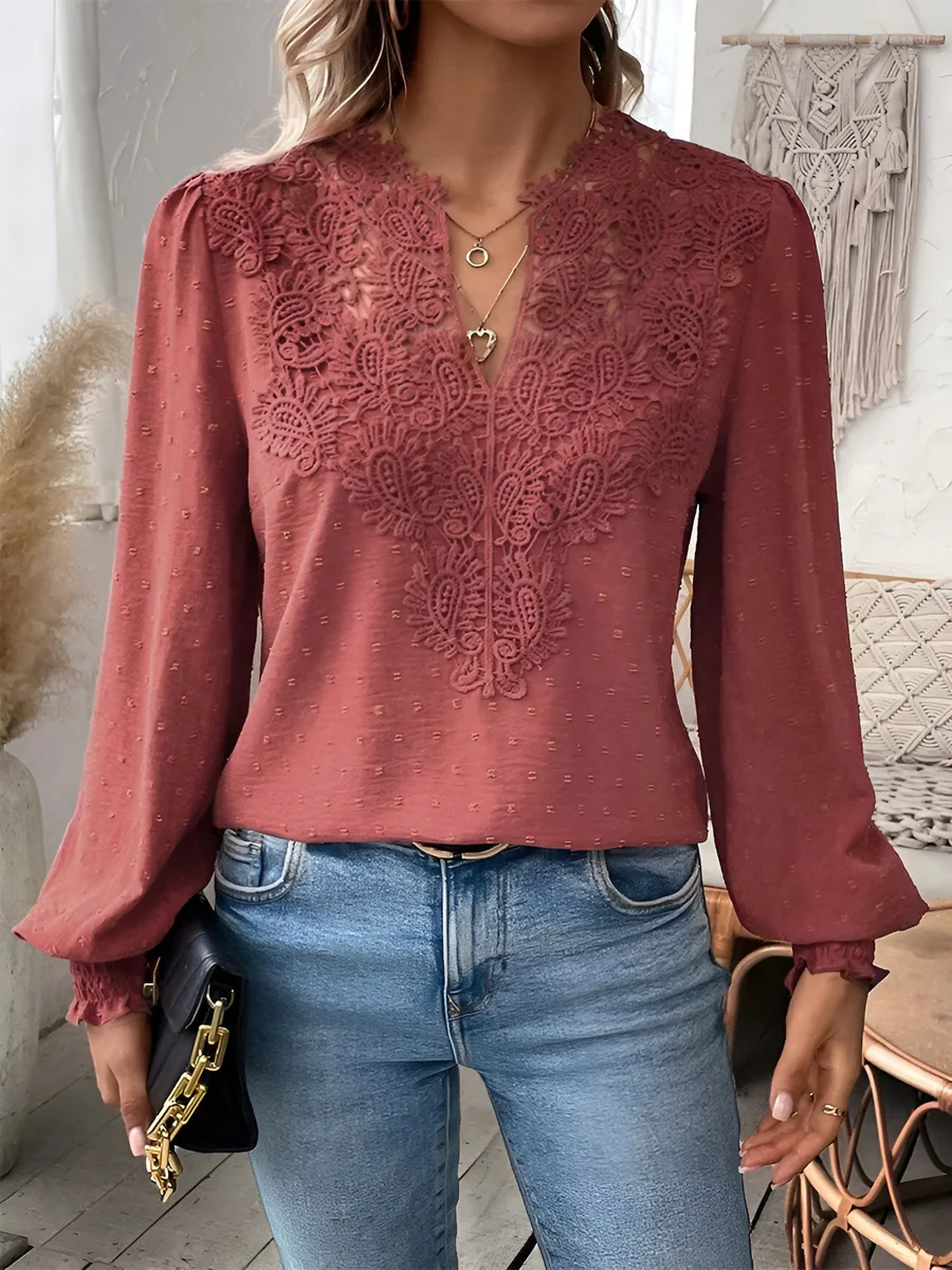 Isabel® | Elegant Long-Sleeved V-Neck Blouse - Image 2