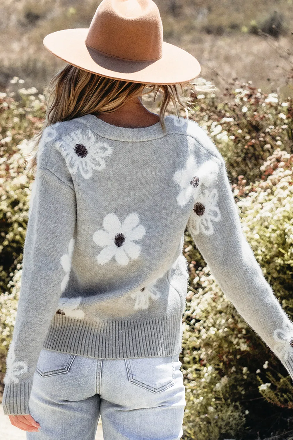 Isabel | Floral button down long sleeve cardigan - Image 5