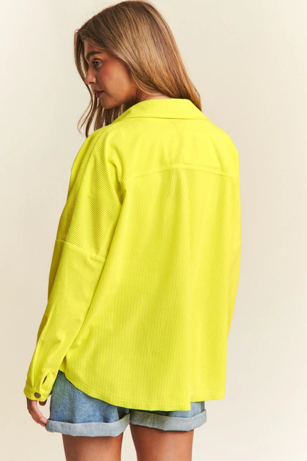 Isabel | J.NNA Snap Down Long Sleeve High Low Shacket - Image 2