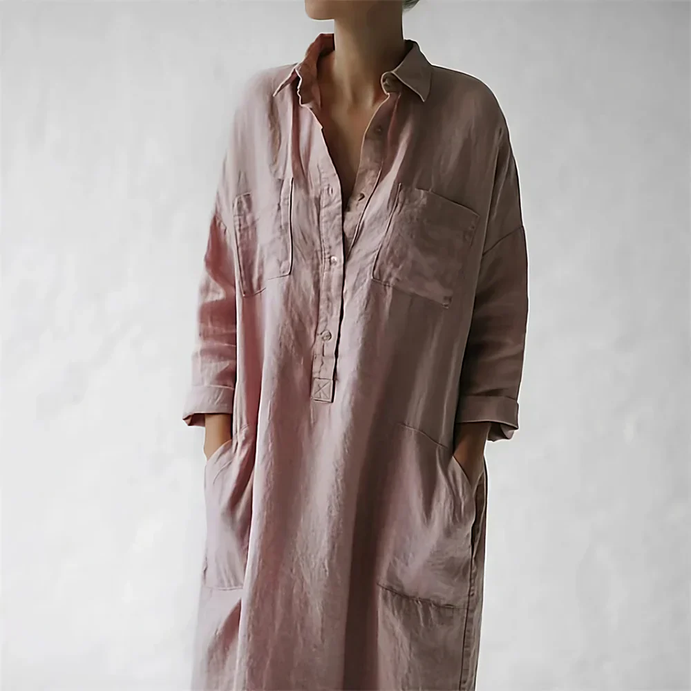 Isabel® | Stylish Long Pink Dress - Image 3