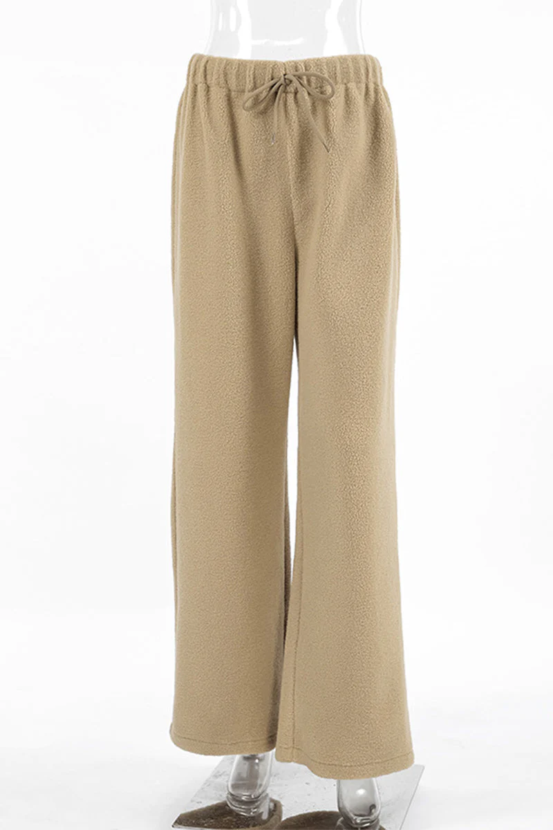 Isabella | Casual street pocket lace-up pants, fluffy, loose, high waist, wide leg - Image 3