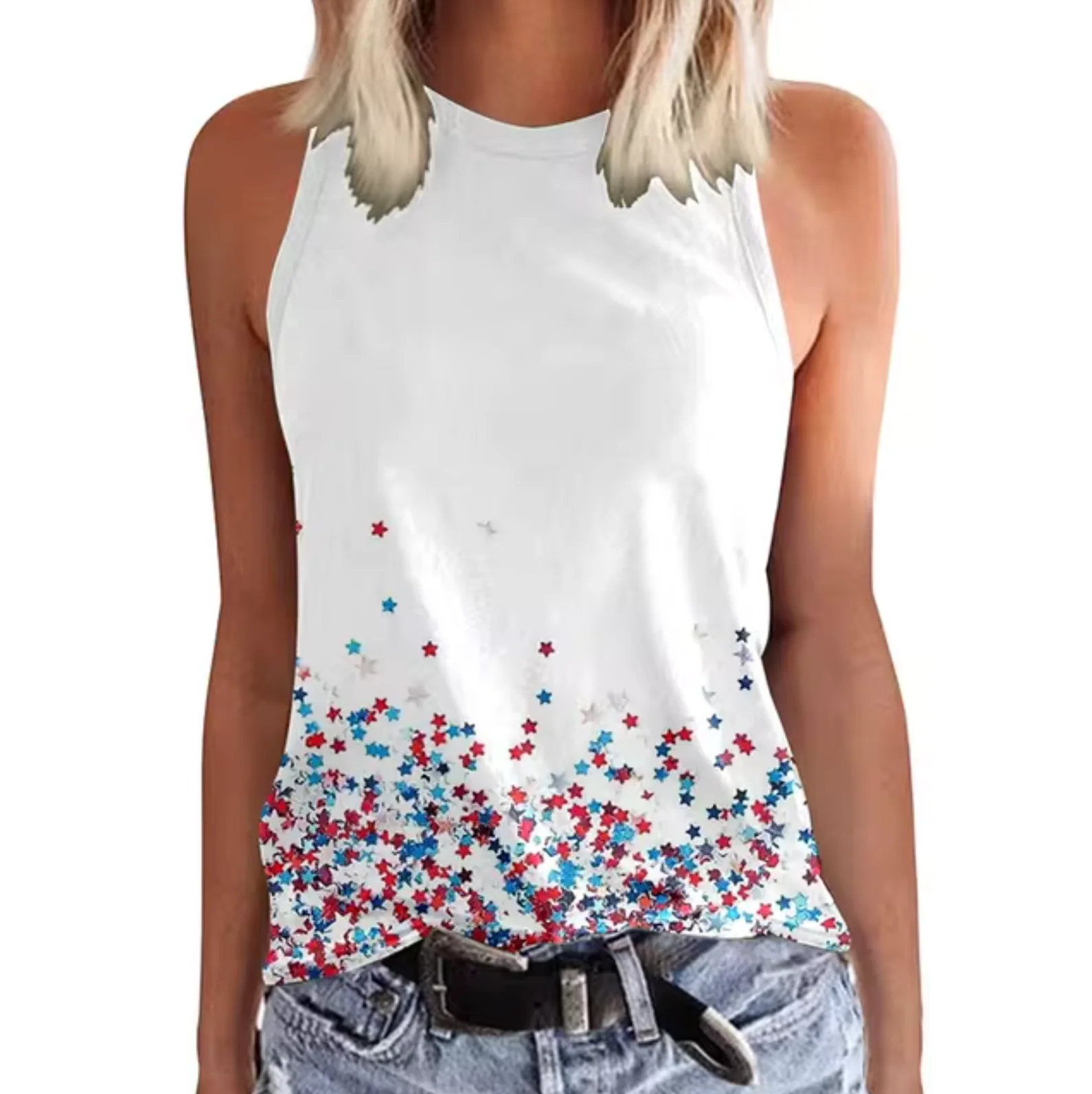 Isabelle® | Sleeveless T-Shirts With Printed Designs