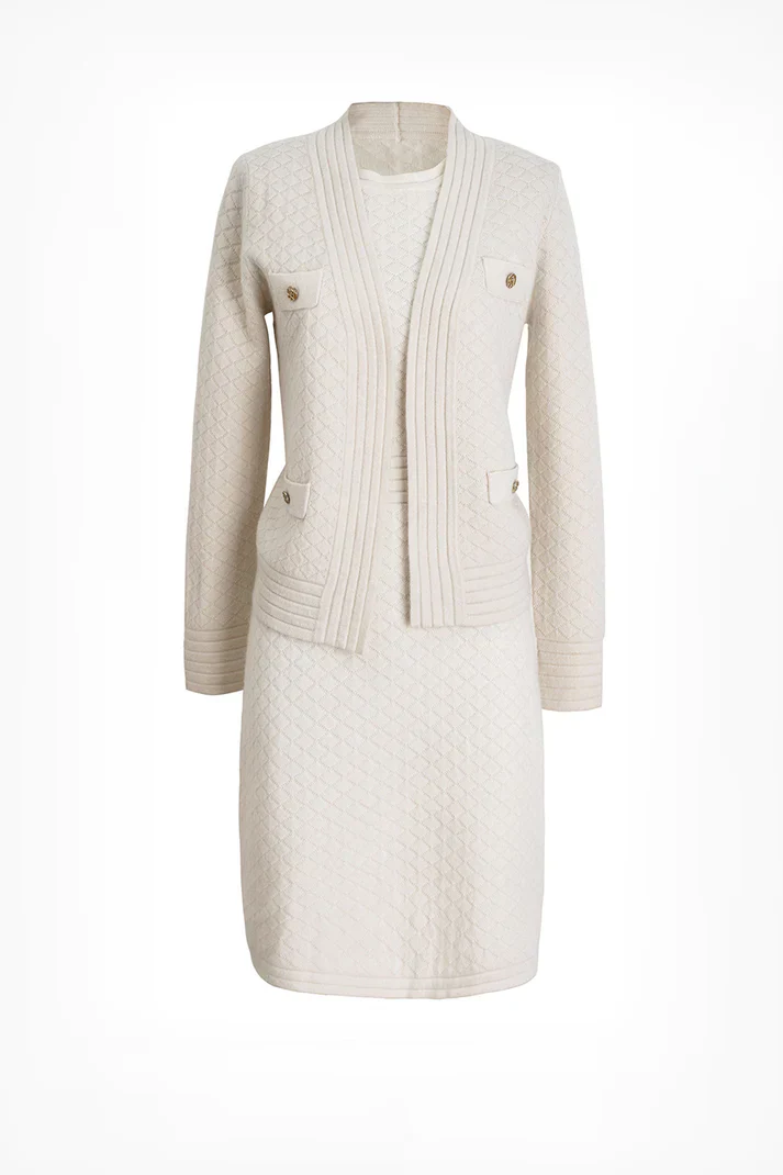 Isaura® | V-Neck Cardigan And Tank Dress Set