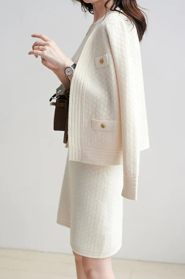 Isaura® | V-Neck Cardigan And Tank Dress Set - Image 2