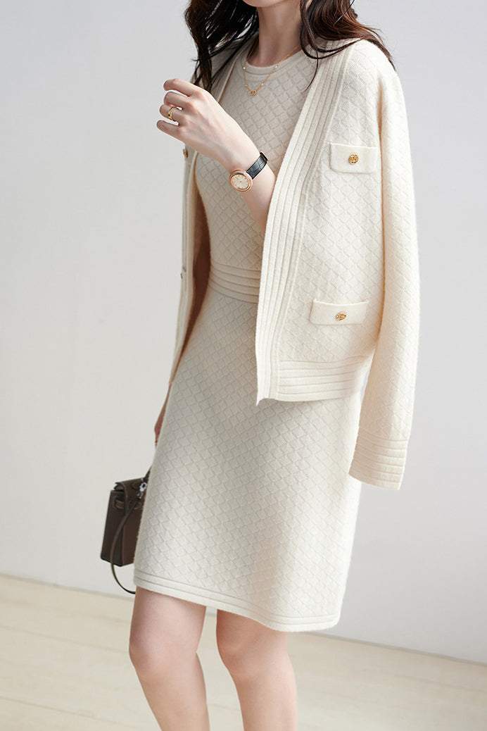 Isaura® | V-Neck Cardigan And Tank Dress Set - Image 5
