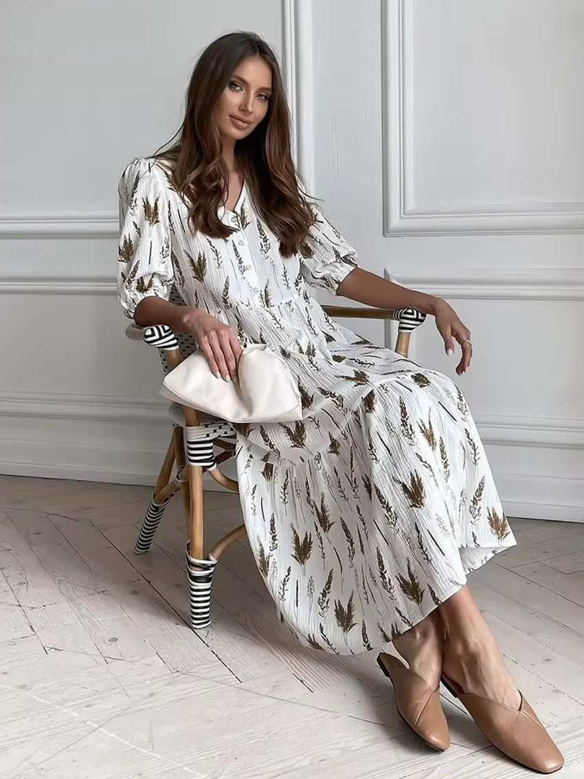 Isolda® | Summery Midi Dress With A V-Neck - Image 2