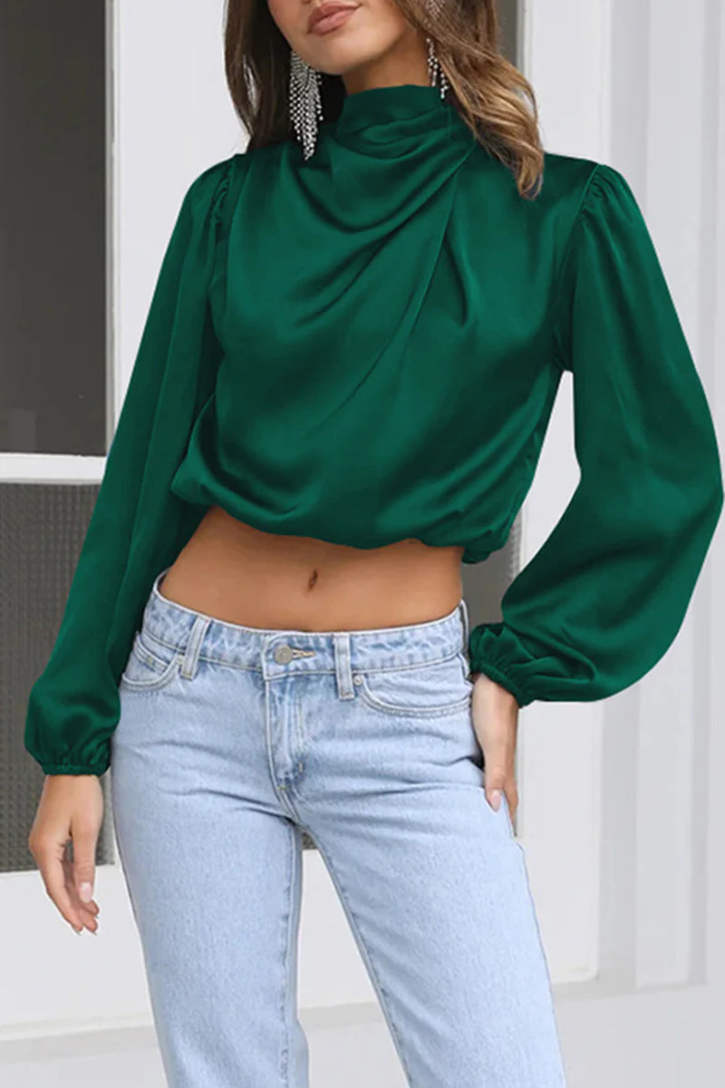 Itala® | Elegant Long-Sleeved Halterneck Blouse - Image 5