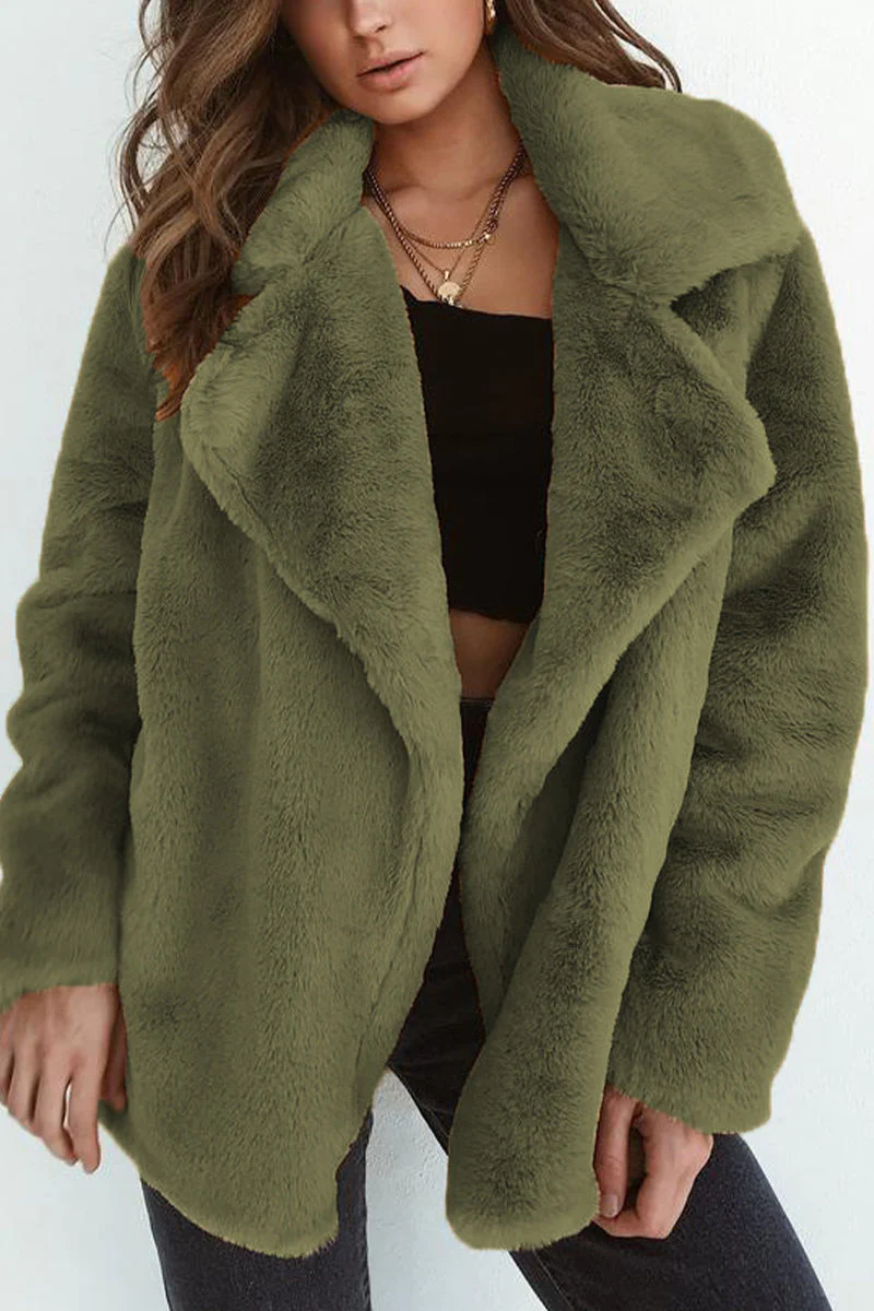 Ivana | Casual solid patchwork turn-down collar outerwear - Image 6