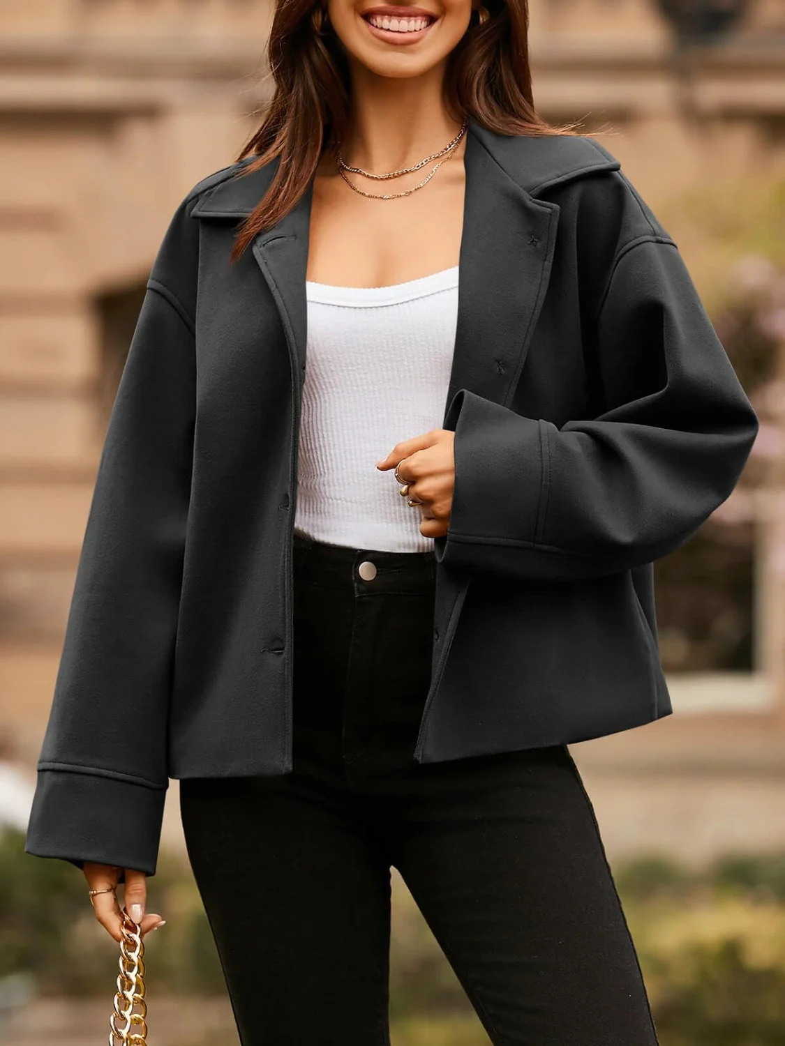 Ivanna | Jacket with collar and dropped shoulders - Image 4