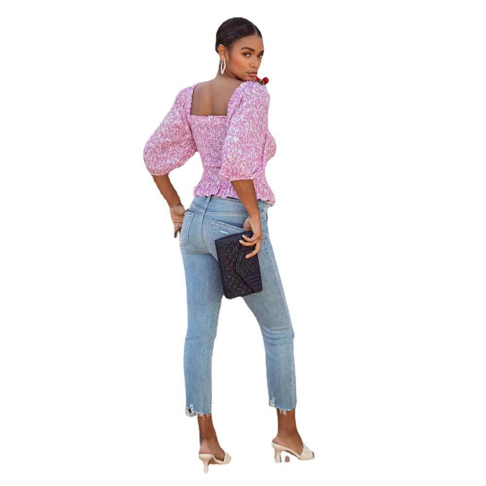 Ivette® | Women'S Blouse With Puff Sleeves And Feminine Ruffle Edge - Image 5