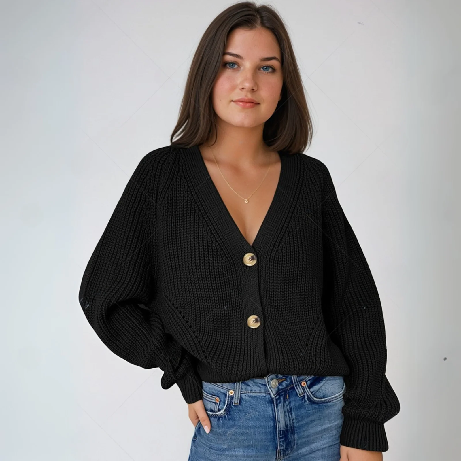 Ivette | KNIT V-NECK CARDIGAN