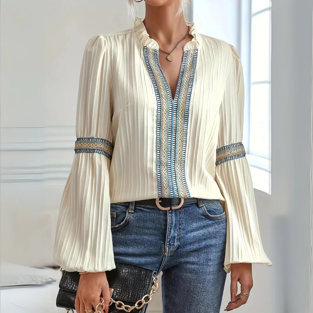 Jacinta | Boho chiffon blouse with long sleeves