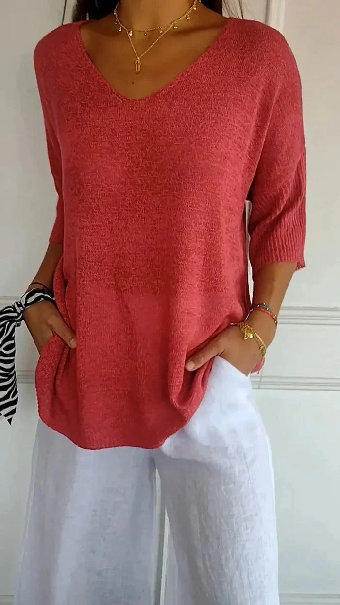 Jacinta® | Casual, Loose-Fitting Top With Half-Length Sleeves