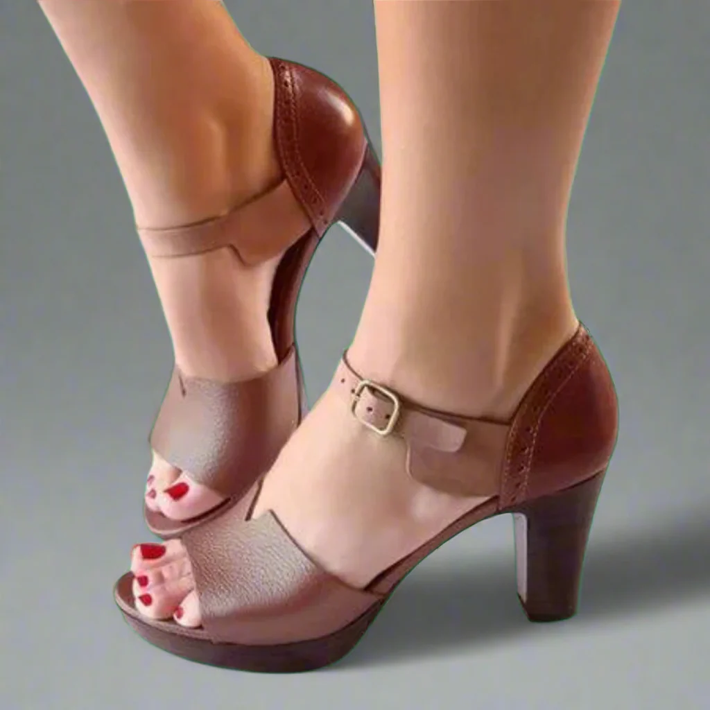 Jacinta® | Elegant women's sandals with block heel and buckle closure - Image 2