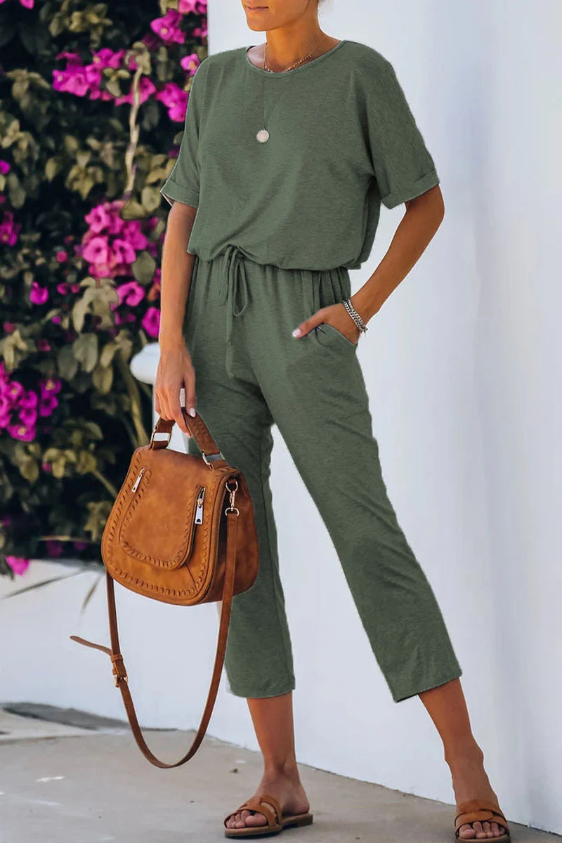 Jacqueline | Casual plain plain O-neck regular jumpsuits - Image 2