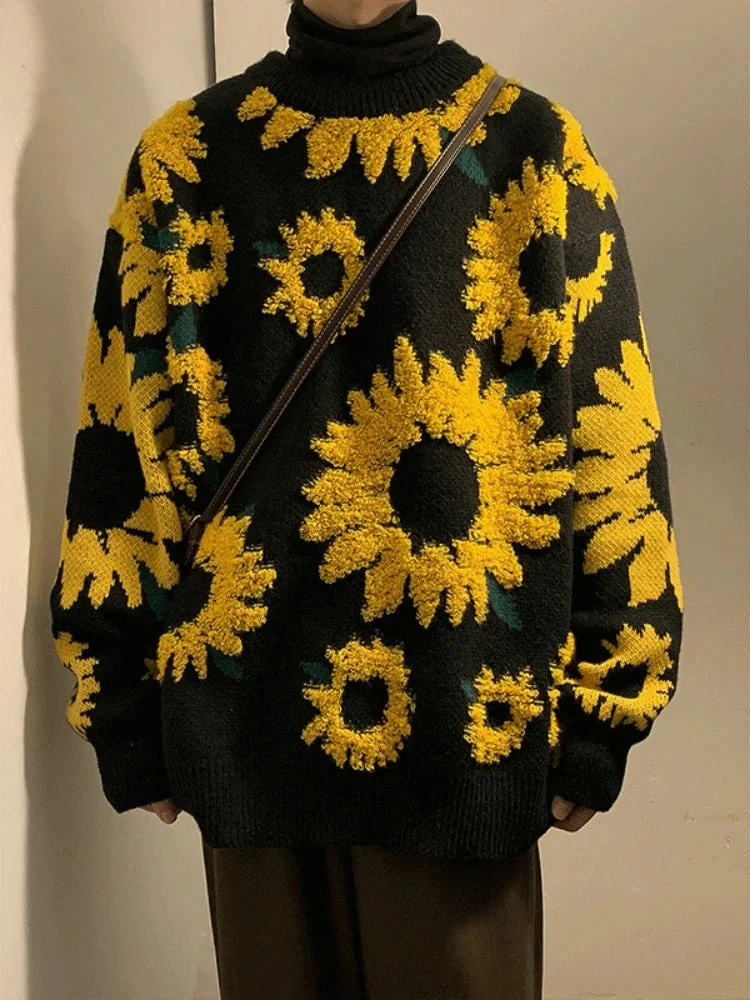 Jana | Oversized sunflower print sweater