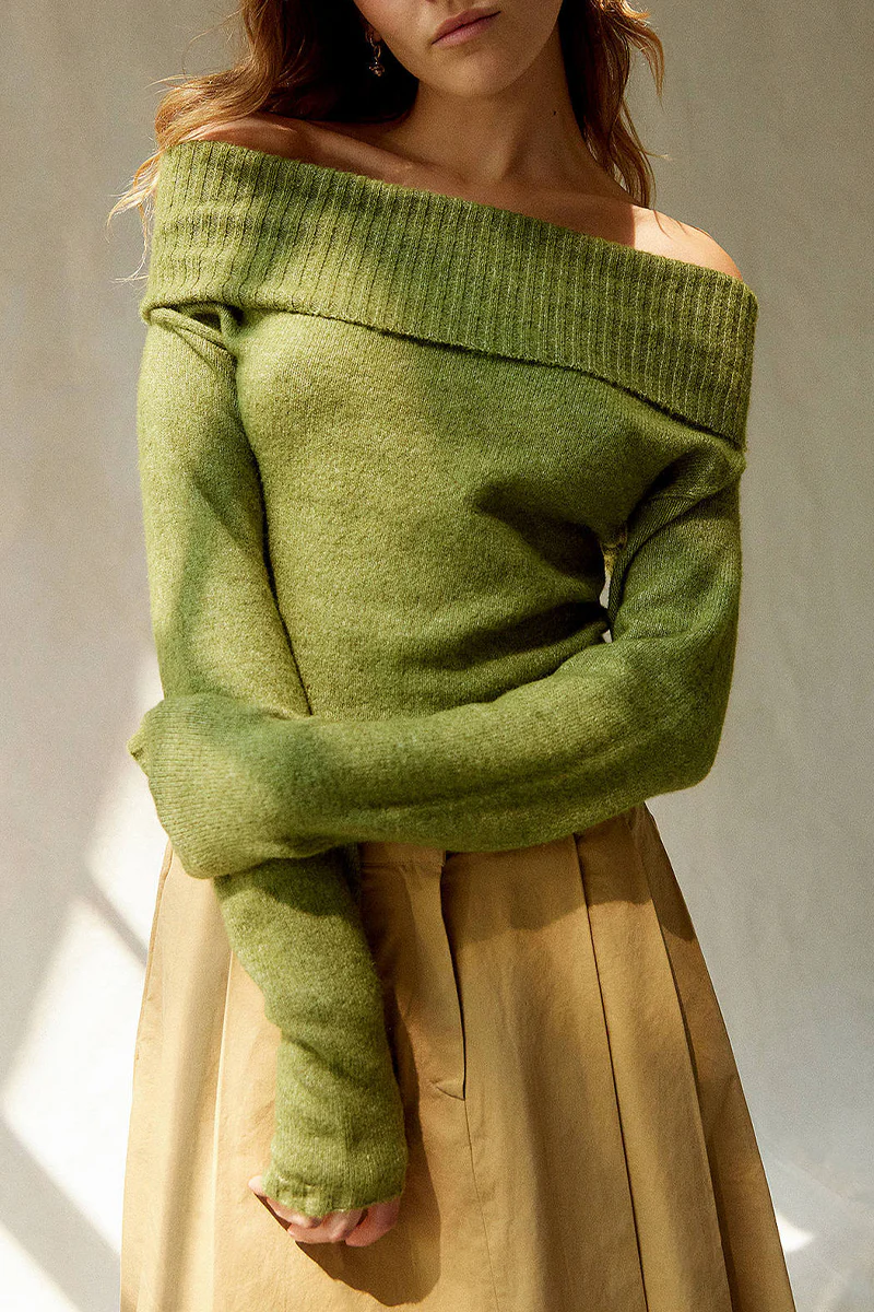 Jana | Sexy, solid color, off-the-shoulder, off-the-shoulder sweaters - Image 3