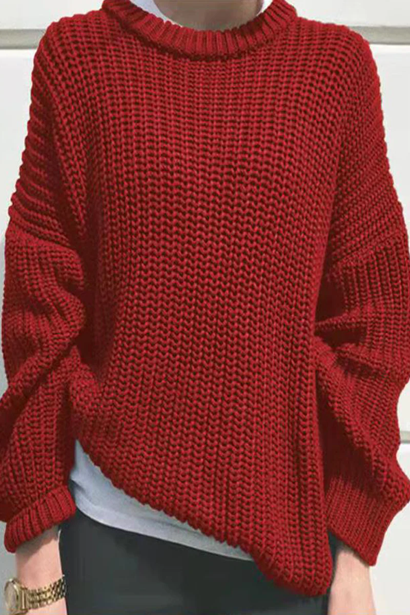 Janet | Casual daily woven O-neck sweaters - Image 4