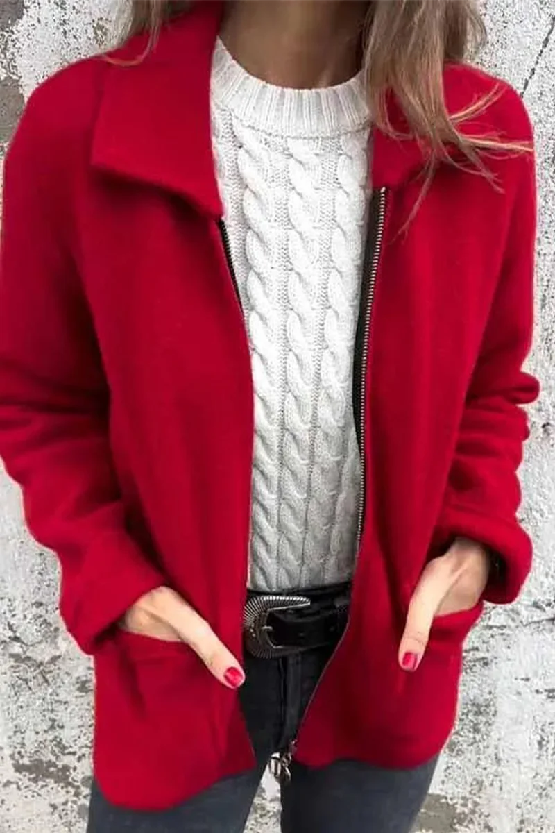 Jantina | Casual outerwear with pocket turn-down collar - Image 4