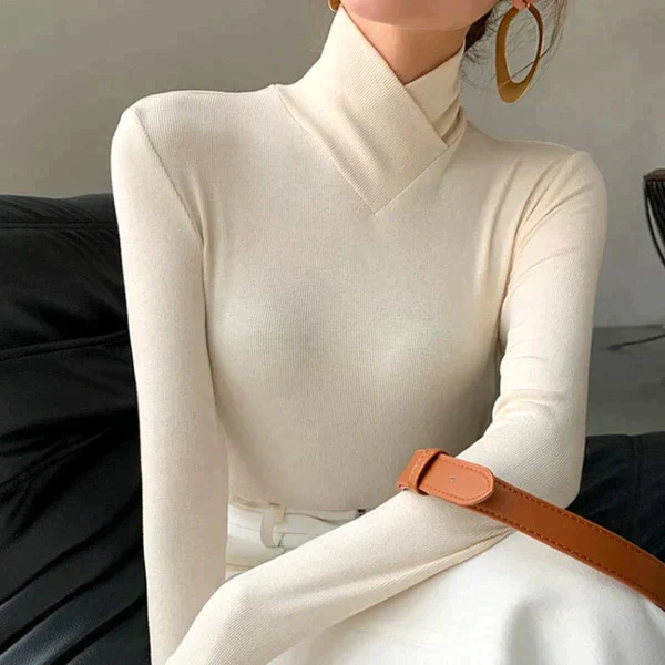 Jantina | Long sleeve turtleneck sweater for women - Image 2