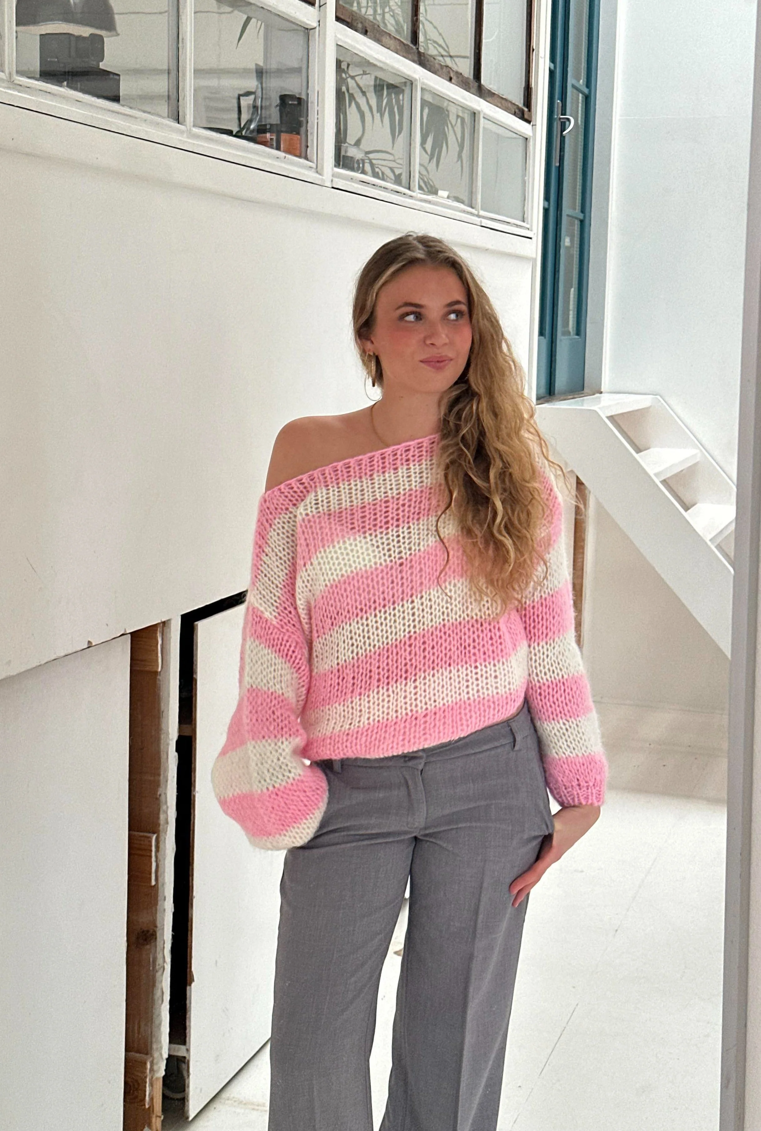 Jasmijn® | Striped knitted sweater for women - Image 4