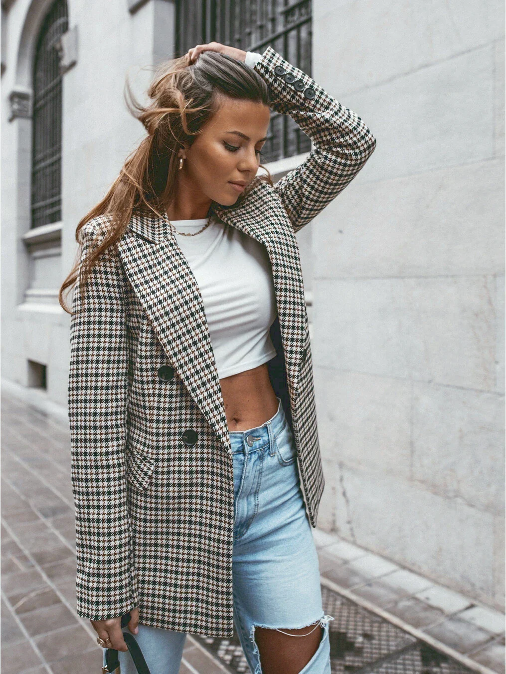 Jazmin® | Checked blazer jacket - Image 2