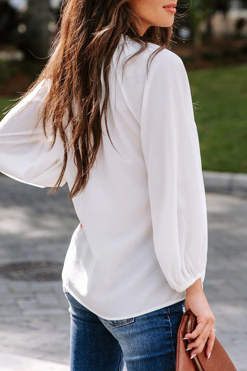 Jessica | Casual, simple, solid color V-neck blouses - Image 10