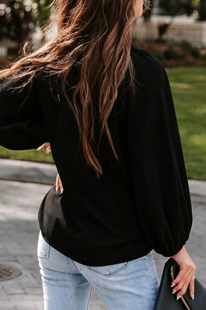 Jessica | Casual, simple, solid color V-neck blouses - Image 11