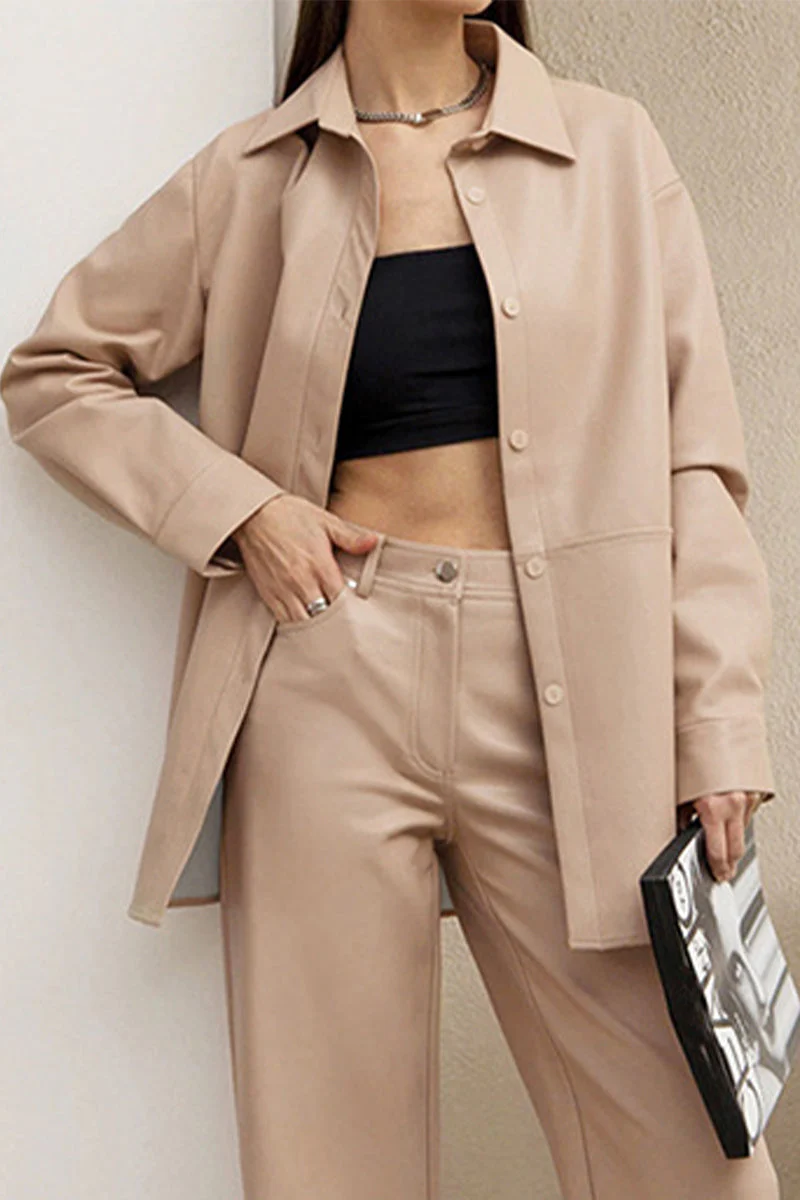 Jessica | Casual tops with plain buttons and turn-down collar - Image 6