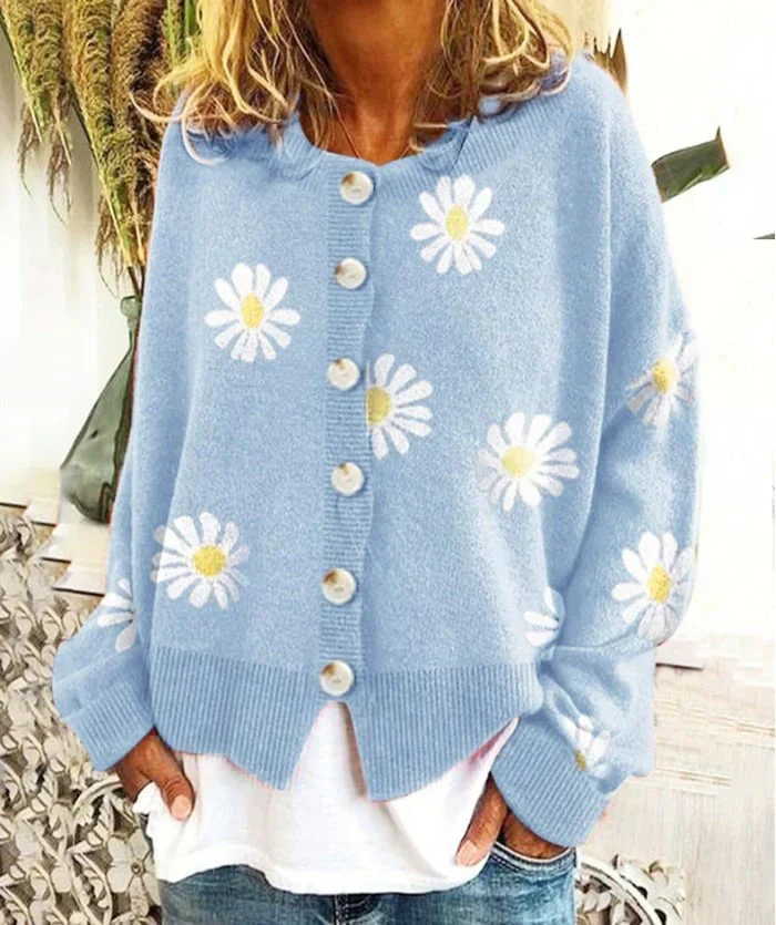 Jette | Women's jacket with daisy design - Image 2