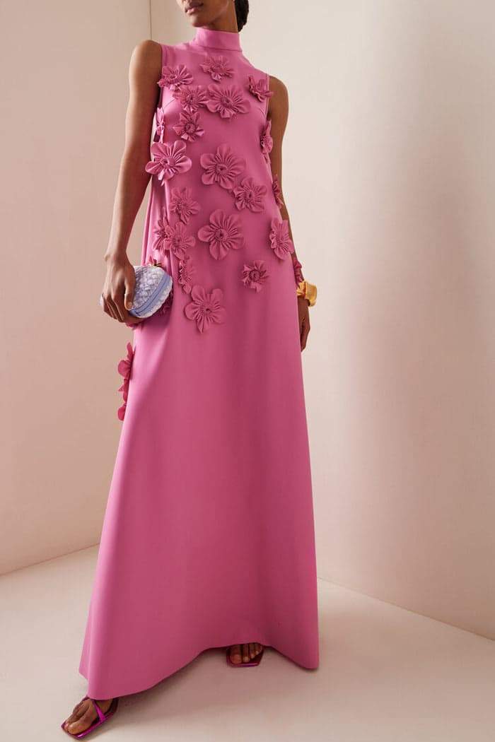 Jimena® | Sleeveless Maxi Dress With Floral Embellishment - Image 4