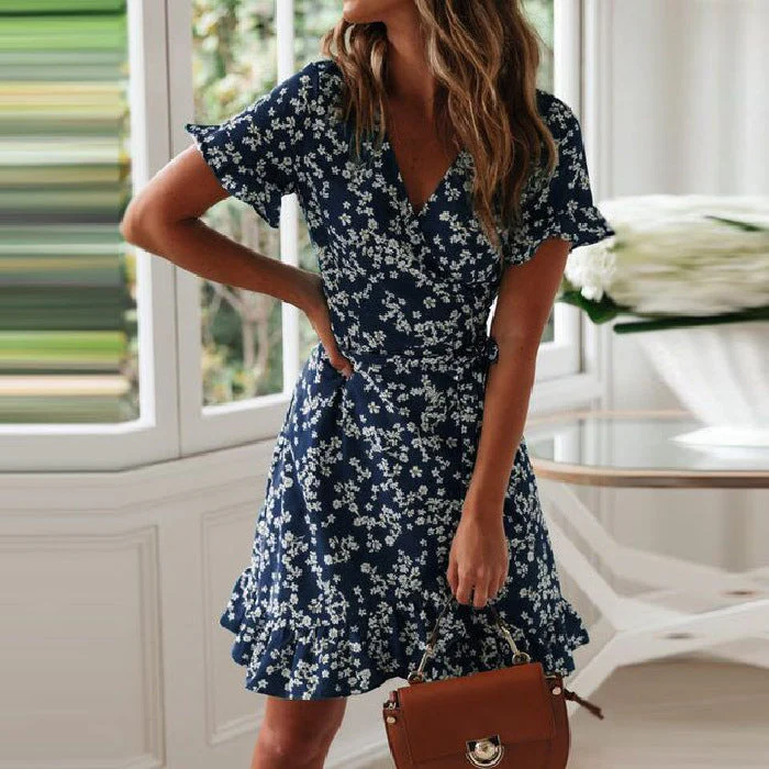 Jimena® | Women'S Floral Shirt Dress With Ruffle Hem - Image 7