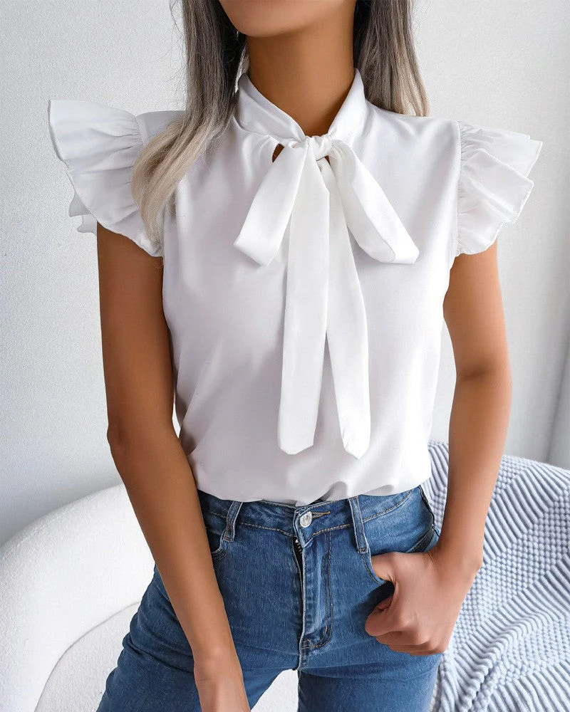 Johana® | Women'S Blouse With Ruffle Details And Elegant Bow - Image 3