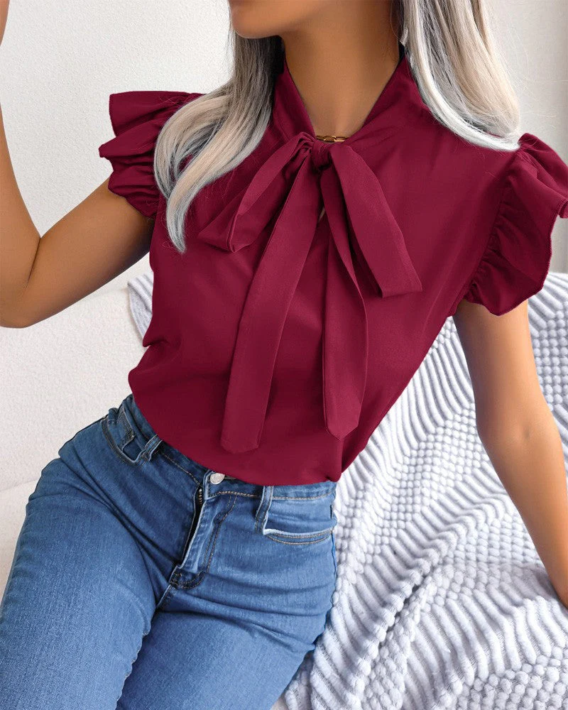 Johana® | Women'S Blouse With Ruffle Details And Elegant Bow - Image 4