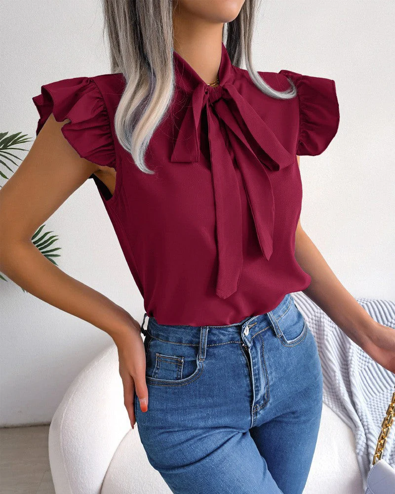 Johana® | Women'S Blouse With Ruffle Details And Elegant Bow - Image 7
