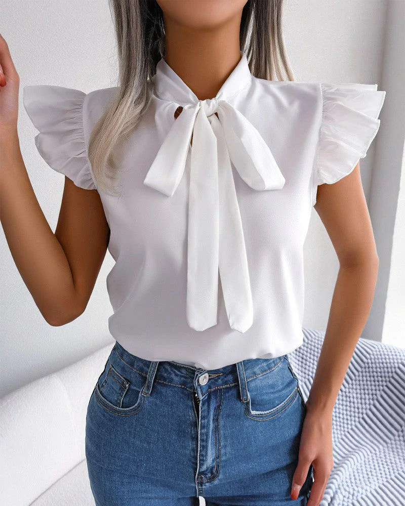 Johana® | Women'S Blouse With Ruffle Details And Elegant Bow - Image 9