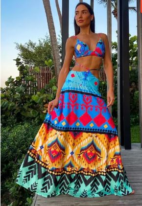 Jona® | Seductive Open Waist Bra And Skirt Set For The Beach