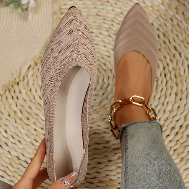 Jonina® | Knitted Pointed Toe Flats For Women - Image 2