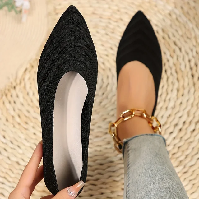Jonina® | Knitted Pointed Toe Flats For Women - Image 4
