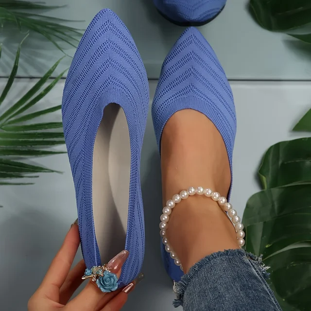 Jonina® | Knitted Pointed Toe Flats For Women - Image 6
