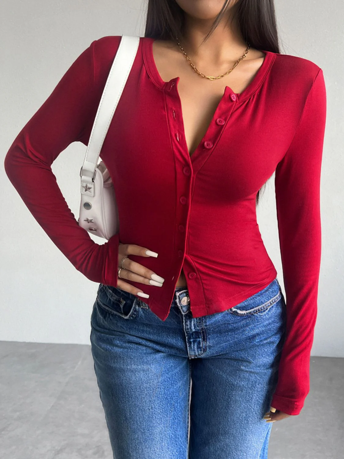 Josefa | Long sleeve t-shirt with buttons - Image 7