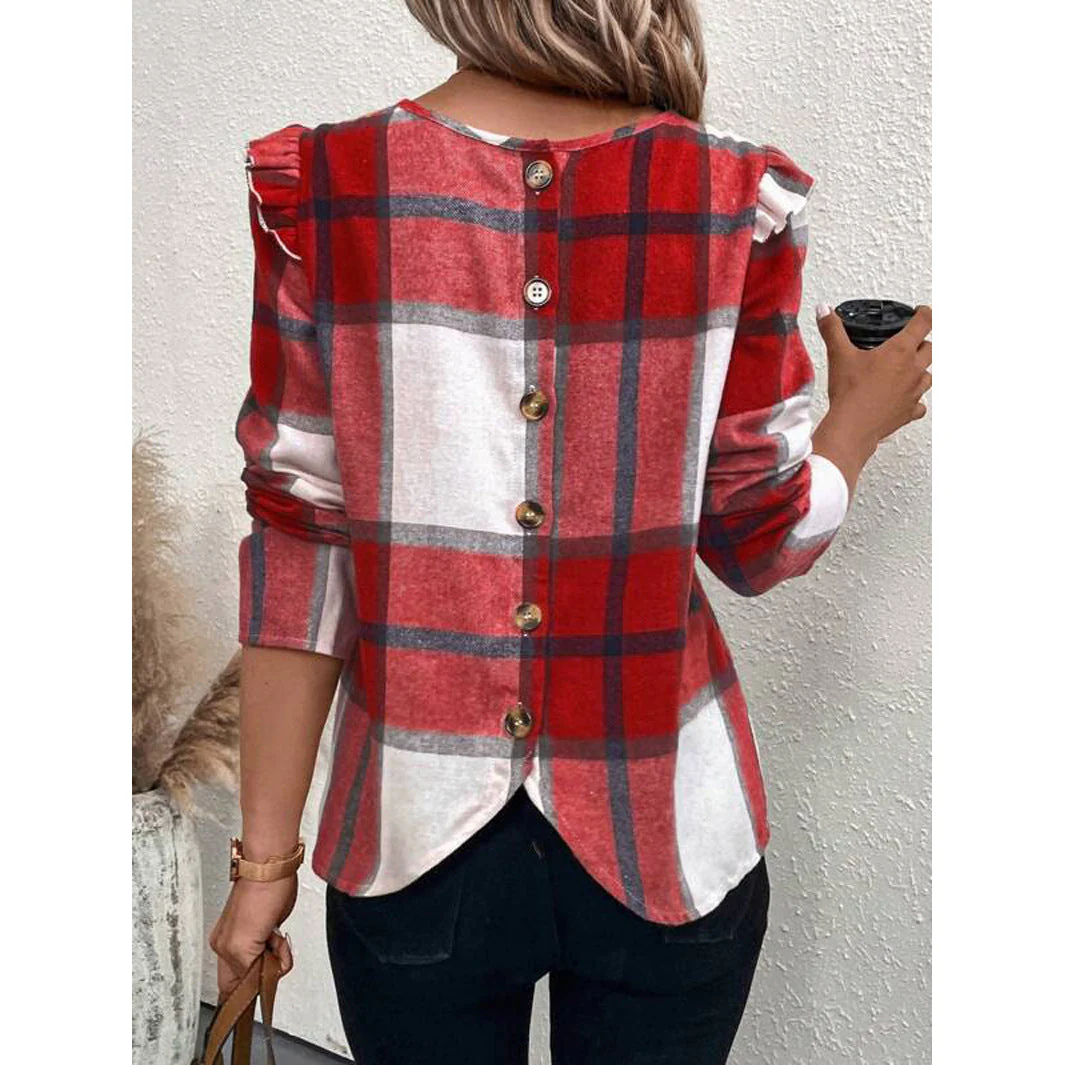 Josefa® | Women'S Blouse With Ruffle Details And Checked Pattern - Image 5