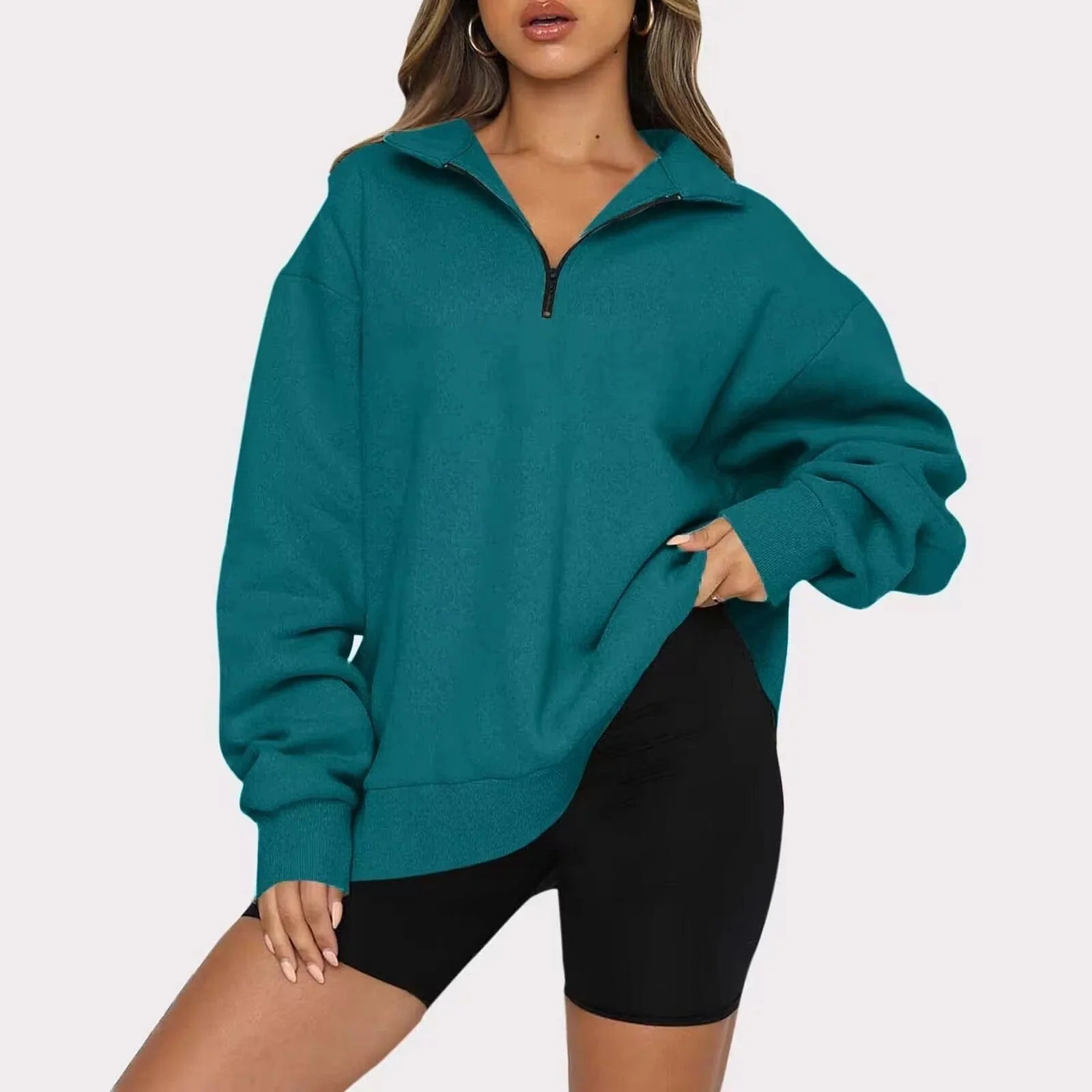 Josefa | Casual women's sweater with zip - Image 2