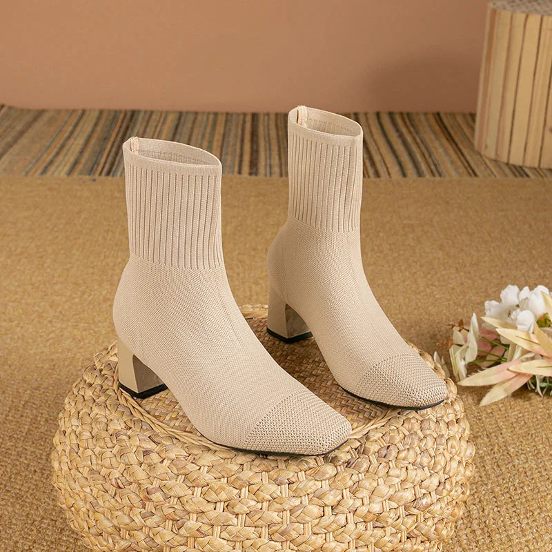 Josefina | Elegant solid color high heel boots - Image 5