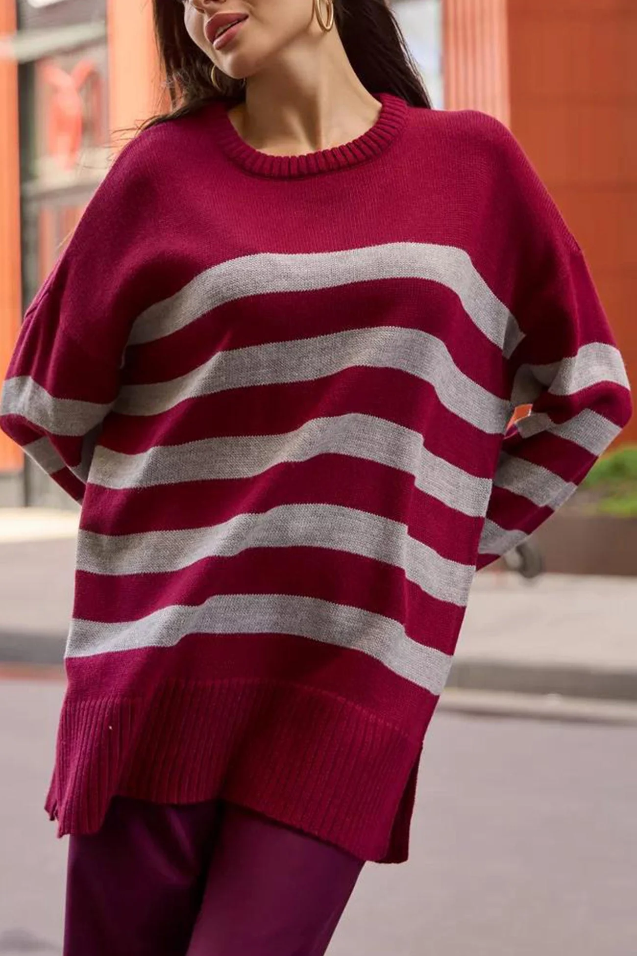 Josefina | Striped slit sweater with a crew neck - Image 14